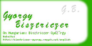 gyorgy bisztriczer business card